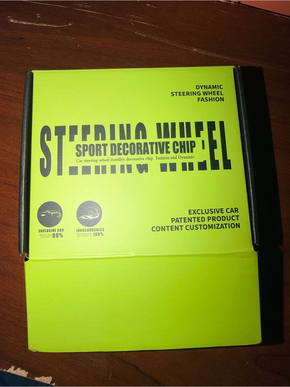 Sport Decorative Chip Steering Wheel Badge - Neon Green